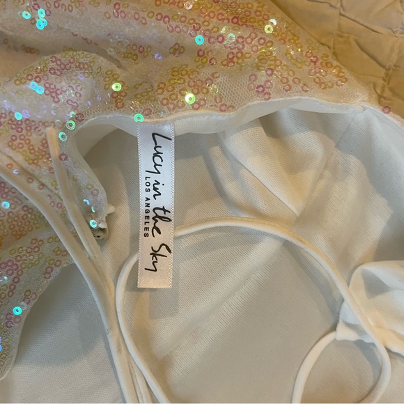 Lucy in the Sky white iridescent prom dress - Picture 5 of 8